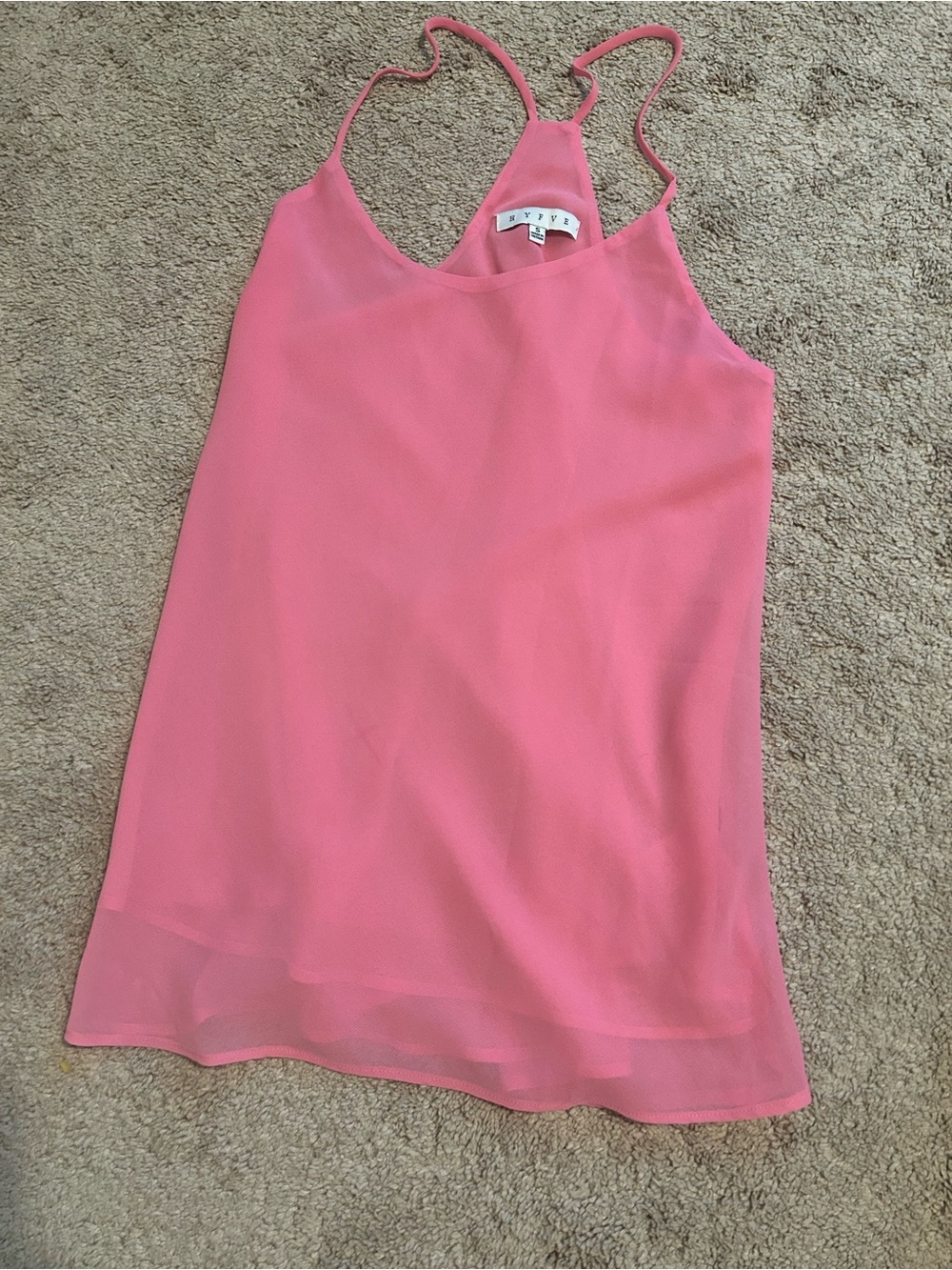 HYFVE Pink Sleeveless Chiffon Tank/Camisole